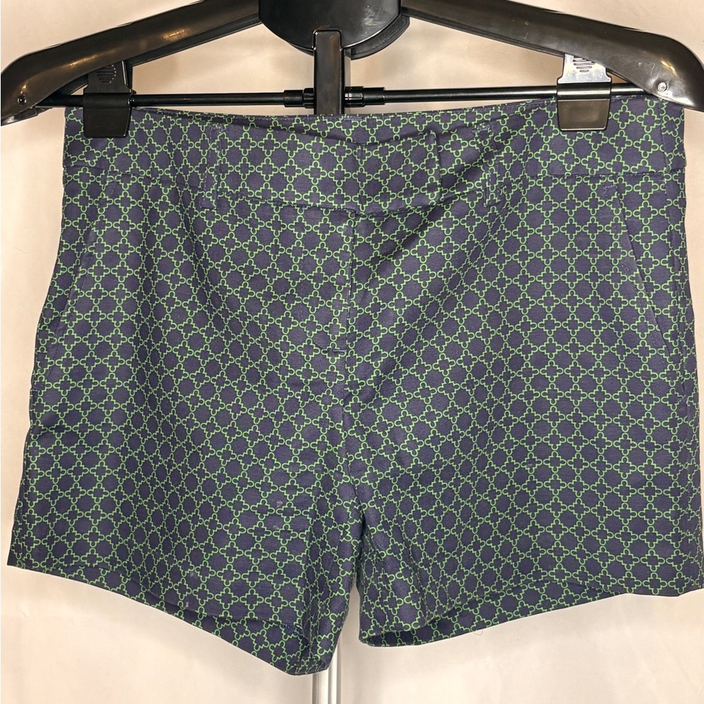 Kenar Geometric Green and Navy Women's Shorts